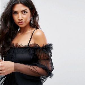 Black Tulle Mini Dress